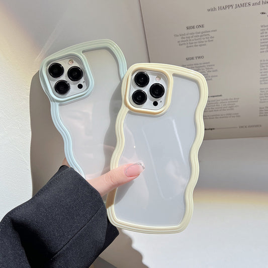 Wave Border Mobile Phone Cas Solid Color Simple Candy Color