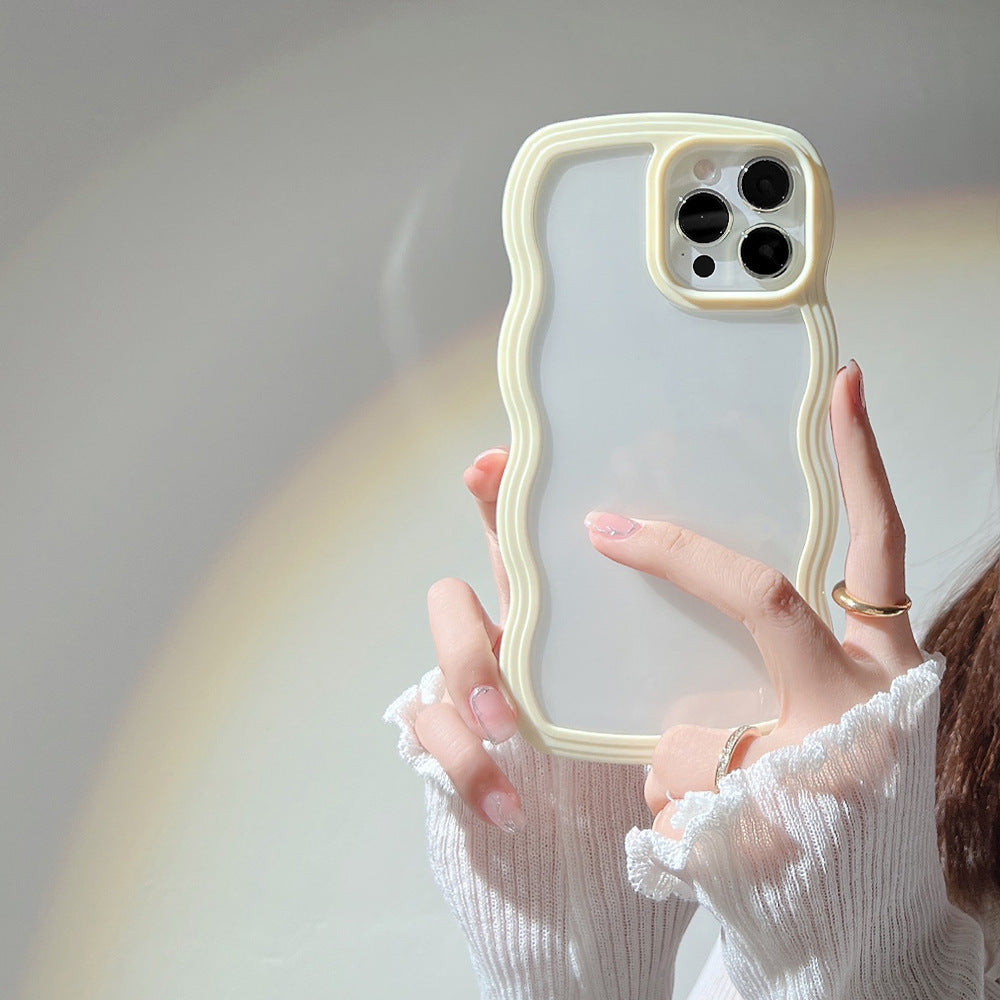 Wave Border Mobile Phone Cas Solid Color Simple Candy Color