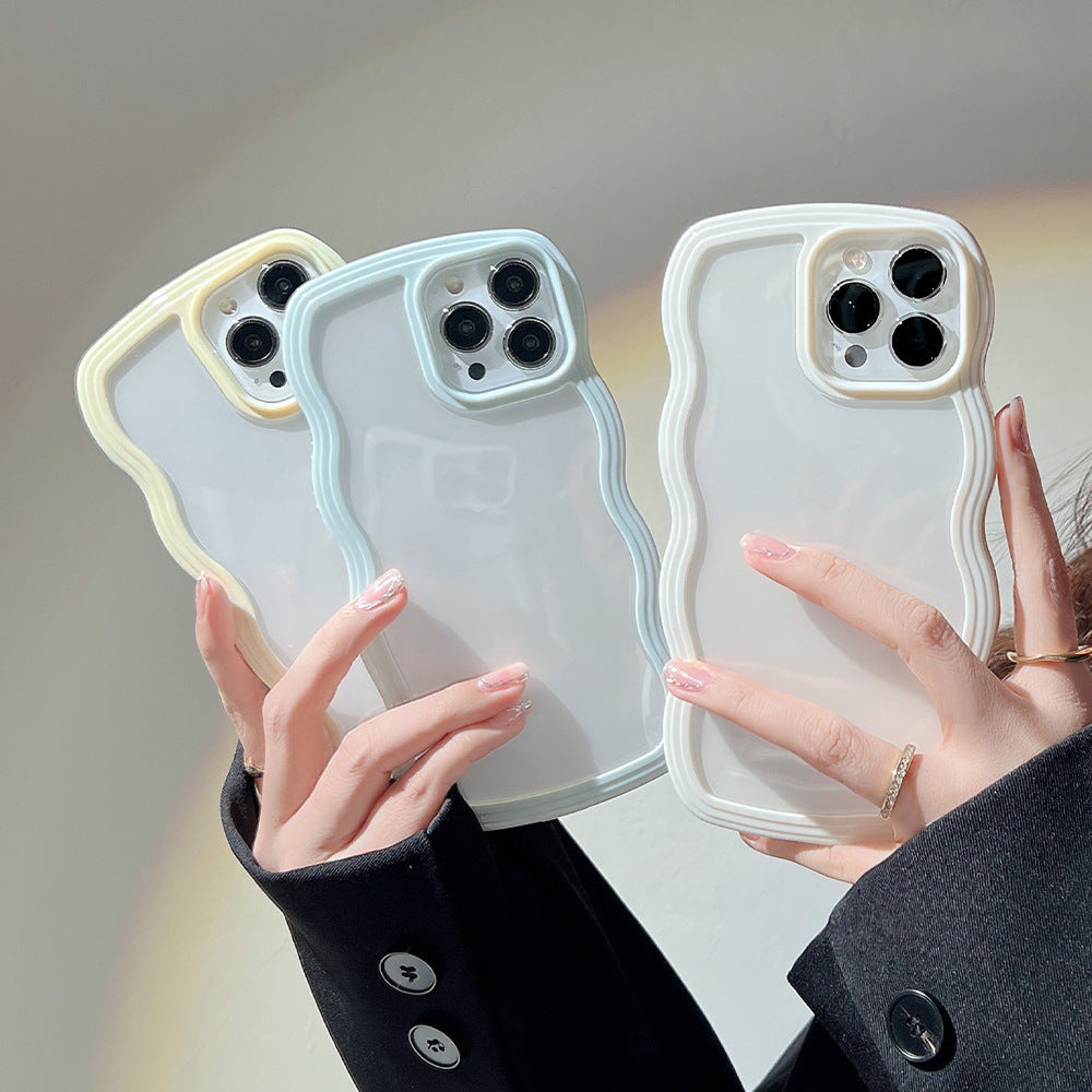 Wave Border Mobile Phone Cas Solid Color Simple Candy Color